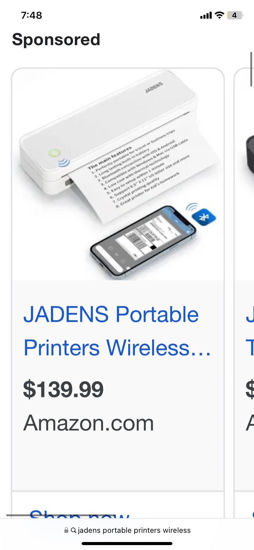 Jade a Portable Wireless Printer