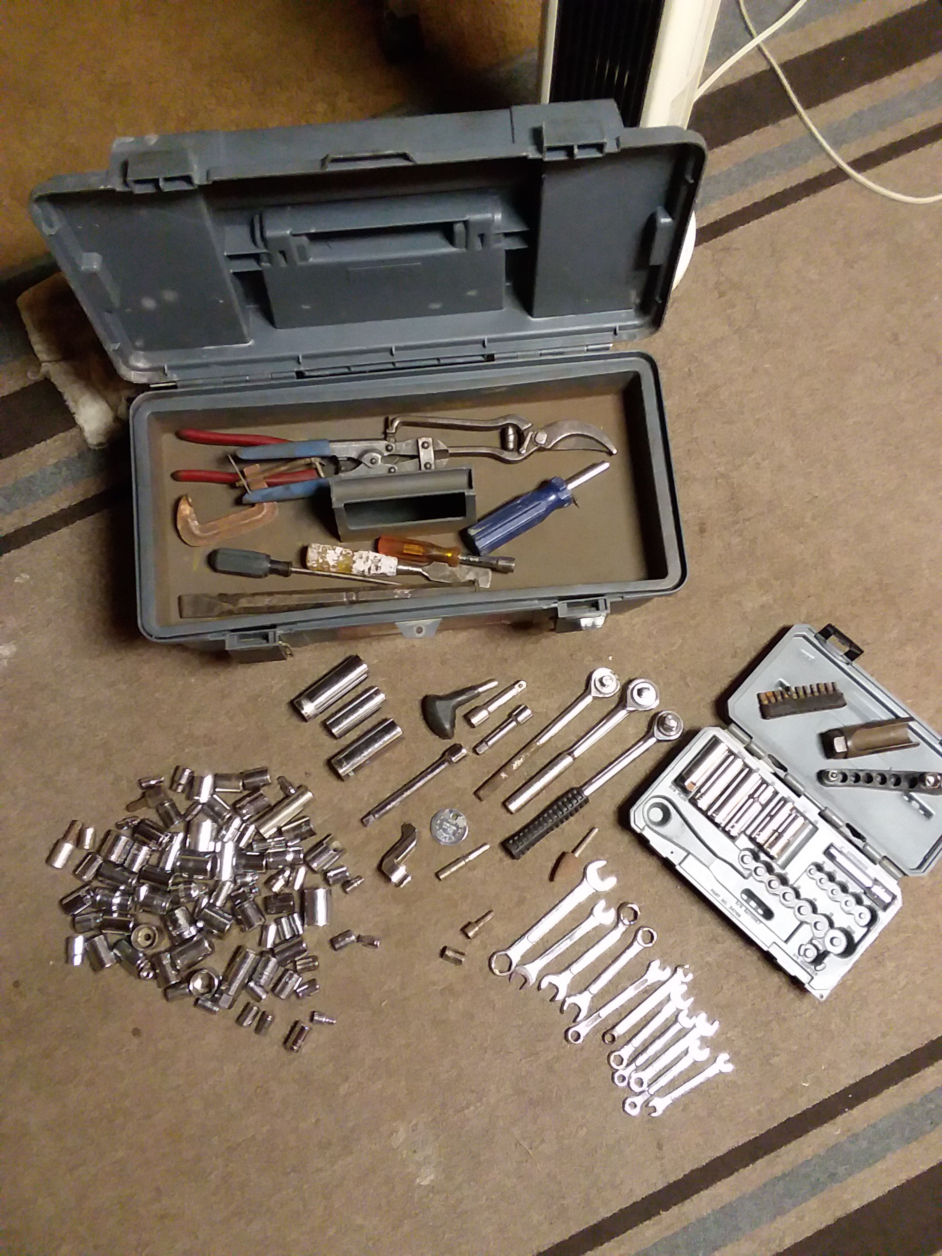 Tool box full of tools, sockets