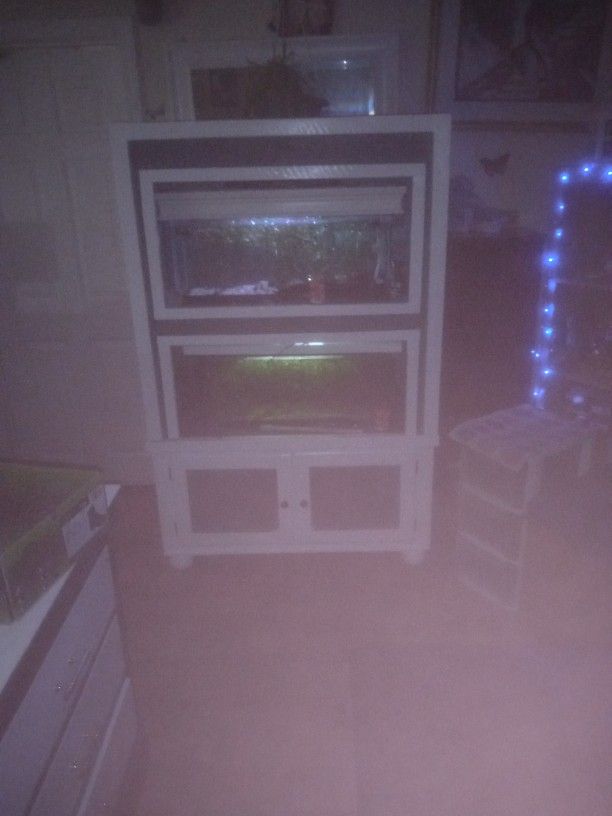 Homemade Cabinet Brand New With Two Fish Tanks 40 Gallon.