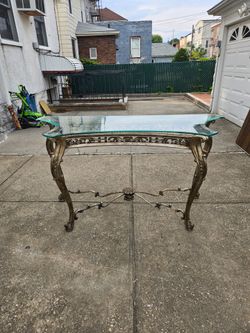 Beautiful louis xv style glasstop console table