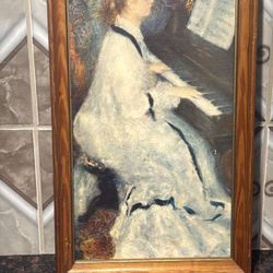 Vintage MCM 1970’s Winde Fine Prints -Girl Playing Piano- "14x26”