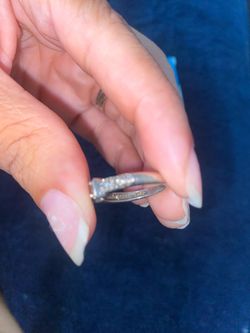 Silver Engagement Ring with Center Stone