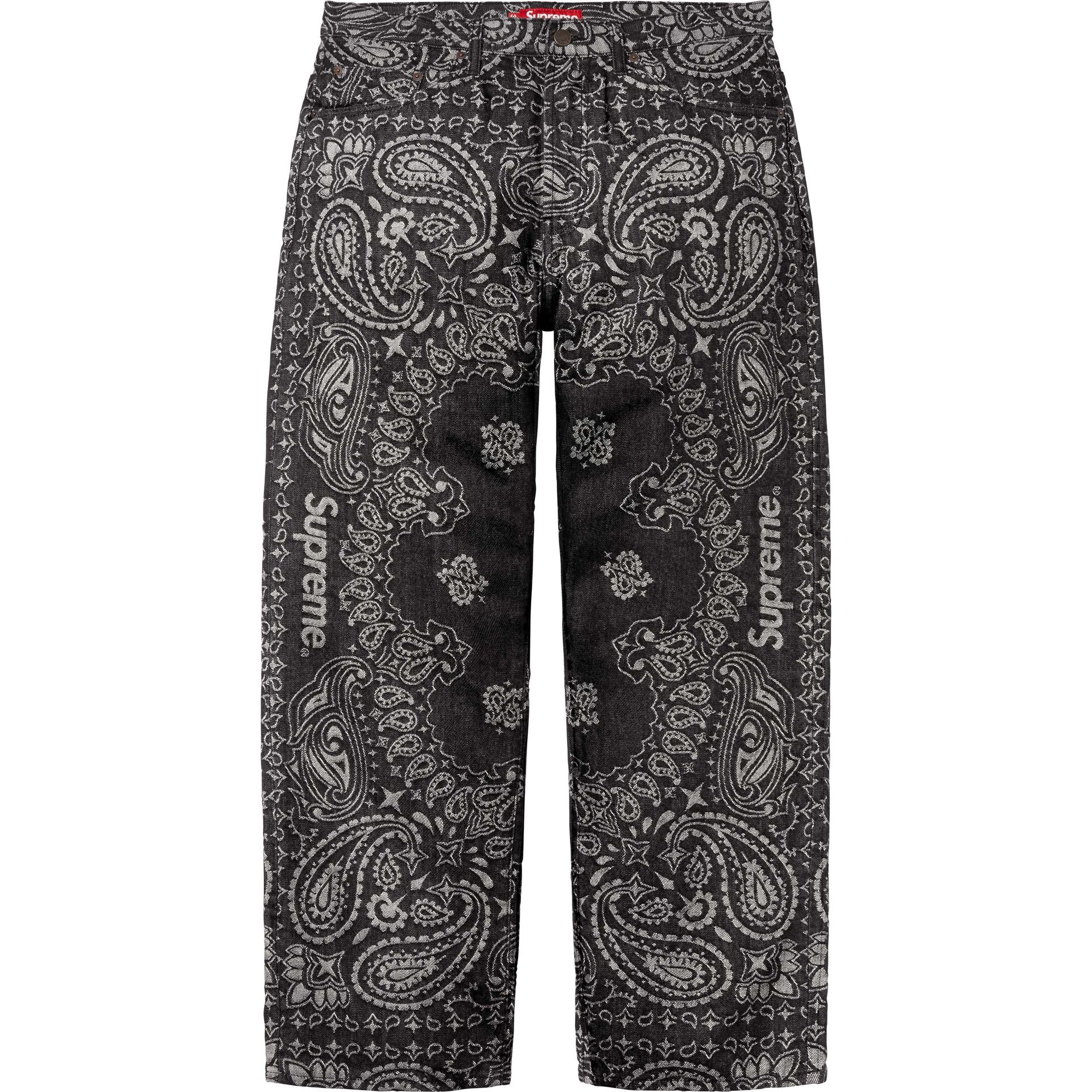 Supreme Black Bandana Denim Jeans Pants