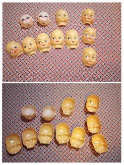 Vintage doll faces for crafting
