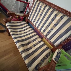 Vintage floral wooden bench