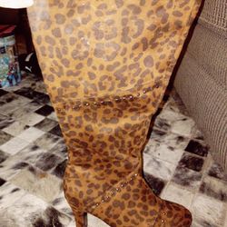 Knee High Leopard Print Boots/Pumps