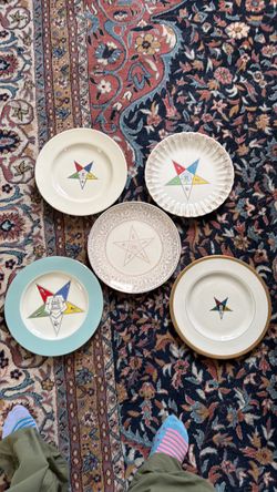 5 Vintage Order of the Eastern Star OES Masonic Plates