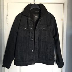 Men's Hollister Jacket Large Denim Sherpa 