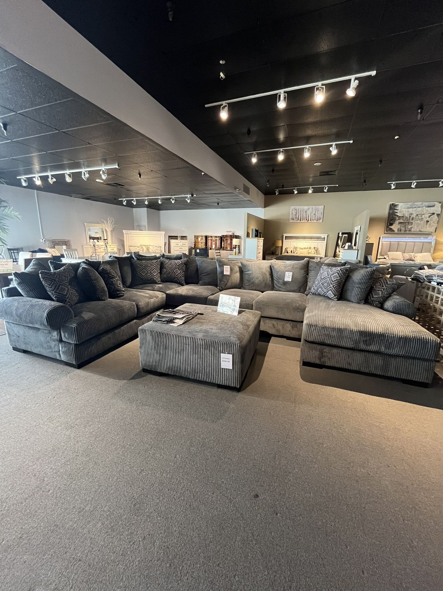 Grey 4PC Chaise Sectional Couch