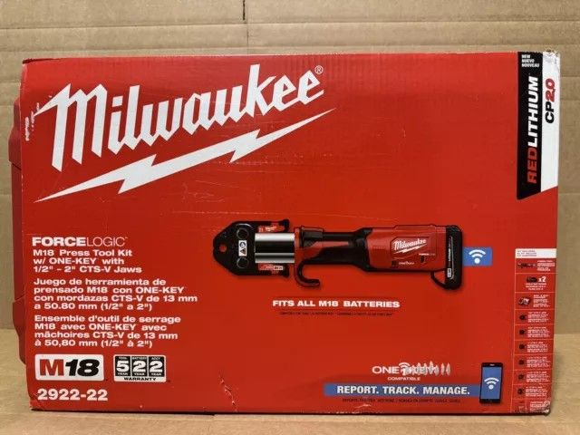 NEW Milwaukee 2922-22 Force Logic Press Tool W/ One-Key 1/2” - 2” Propress