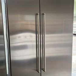 Kitchen Aid 48”Wide Stainless Steel Side By Side Refrigerator Built In 
