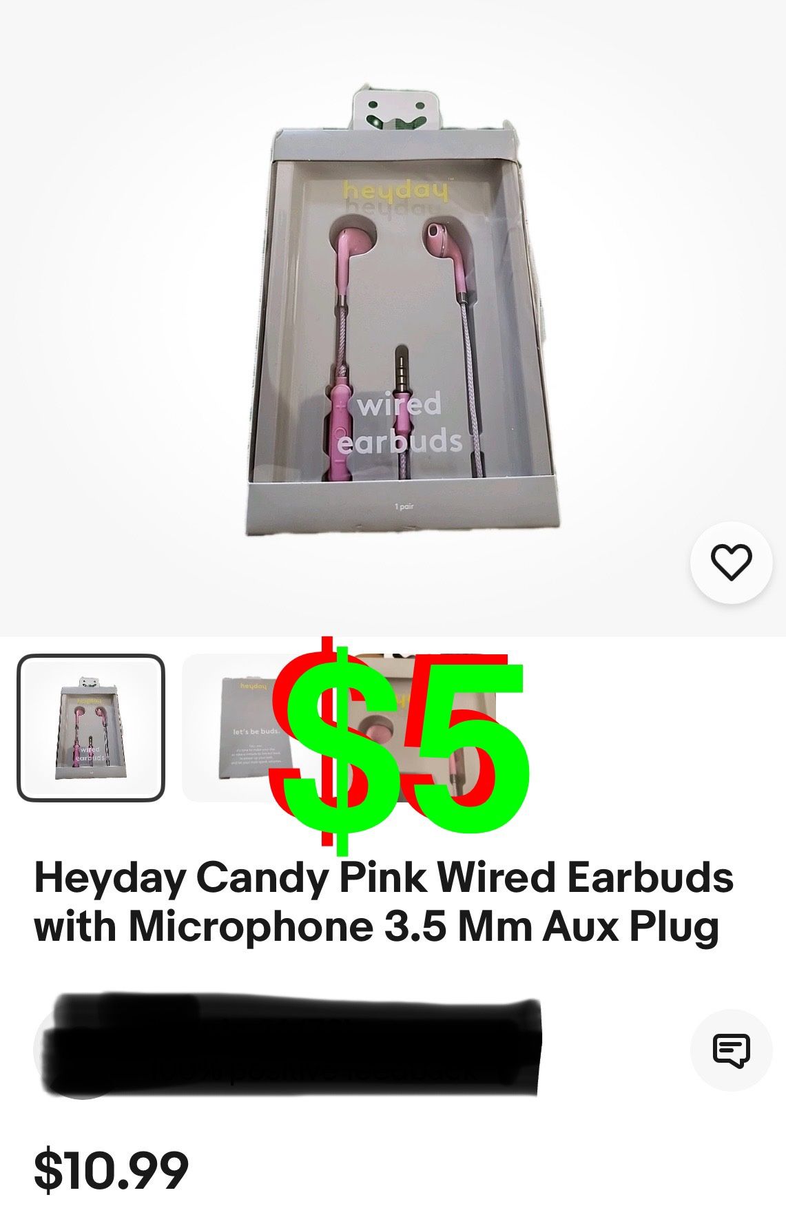 Wired Earbuds with Microphone 3.5 Mm Aux Plug Candy Pink
