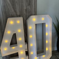 Number 4,0 stand up Marquees used once $40