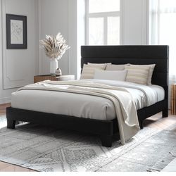 Black Velvet Bed Frame- Queen Size