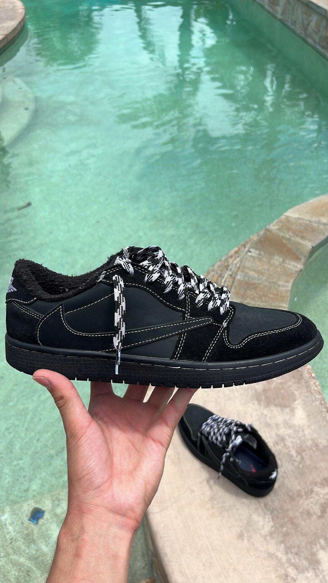 Travis Scott x Air Jordan 1 Low Black Phantom for Sale in Desert Hot