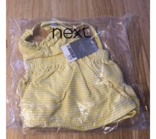 RRP £13 Next gingham yellow tankini swim set 3-6 month