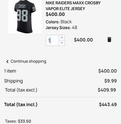 RAIDERS MAXX CROSBY VAPOR ELITE JERSEY