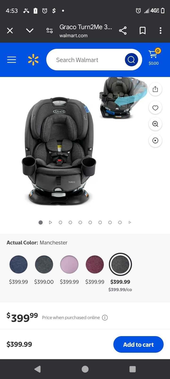 Graco Turn To Me Car Seat New In Box