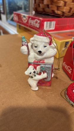 Various Coca Cola Ornaments. 