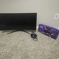 AOPEN by Acer 34HC5CU S3bmiiphx 34" QHD 3440 x 1440 21:9 Gaming Monitor with a gaming microphone