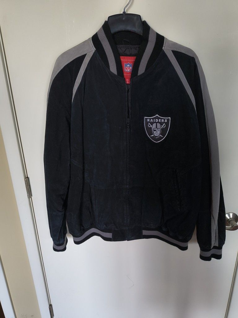 Vintage Suede Leather Raiders Jacket xxl