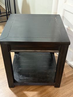 Black, wood living room end tables x 2