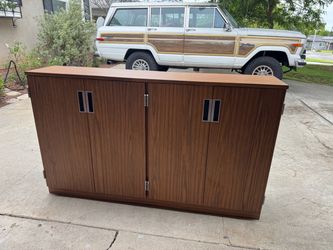 Mid-Century Modern Style Wood Grain Sideboard Credenza