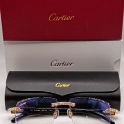 Diamond Cartier Buffalo Horn Eyeglasses