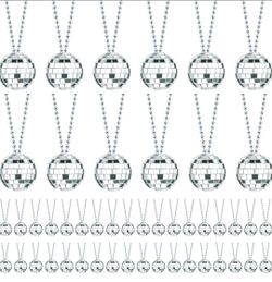 48 Pieces Disco Necklaces Decoration Bulk
Wedding 70s Party Favors Mini Balls Decoration, 1.57 Inch Stage Props Accessories