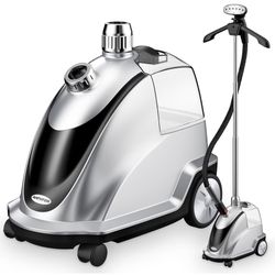 Anthter Steamer for Clothes, 1500W Powerful Standing Garment Steamer with Roll Wheels, 2.4L Water Tank for 90 Mins Continuous Steaming, 35s Fast Heat-