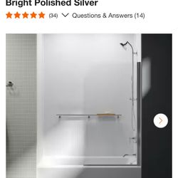 Kohler Aerie Frameless Glass Swinging Panel Tub/Shower