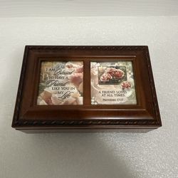 Wooden Musical Jewelry Box & Picture Frame