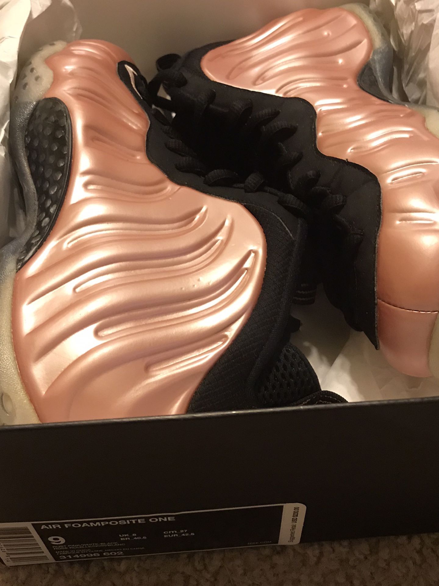 Nike air foamposite one rust pink size 9 $140