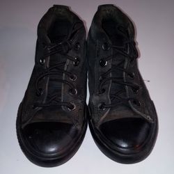 Converse CTAS 626093F Kids Triple Black Midtop BB Shoes Size 1