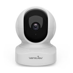 Security Camera, IP Camera 2K, WiFi Home Indoor Camera for Baby/Pet/Nanny, 2 Way Audio Night Vision, Works with Alexa, with TF Card Slot and Cloud