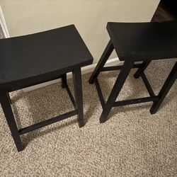 Black Wooden Stools