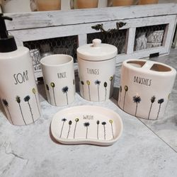 RAE DUNN WILDFLOWER BATHROOM SET 125 OBO