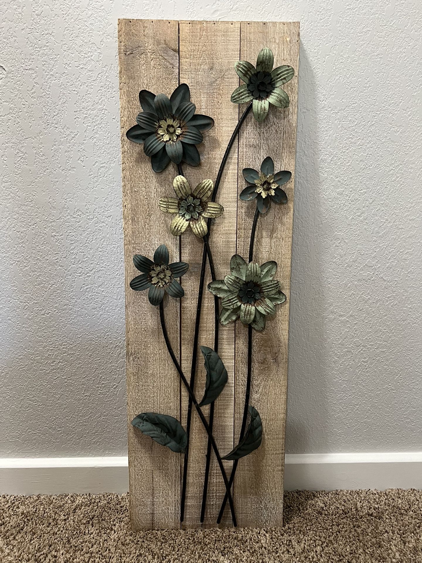 3D metal flower wall art