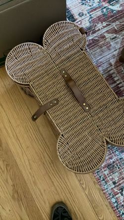 Dog Bone Wicker Storage Basket 