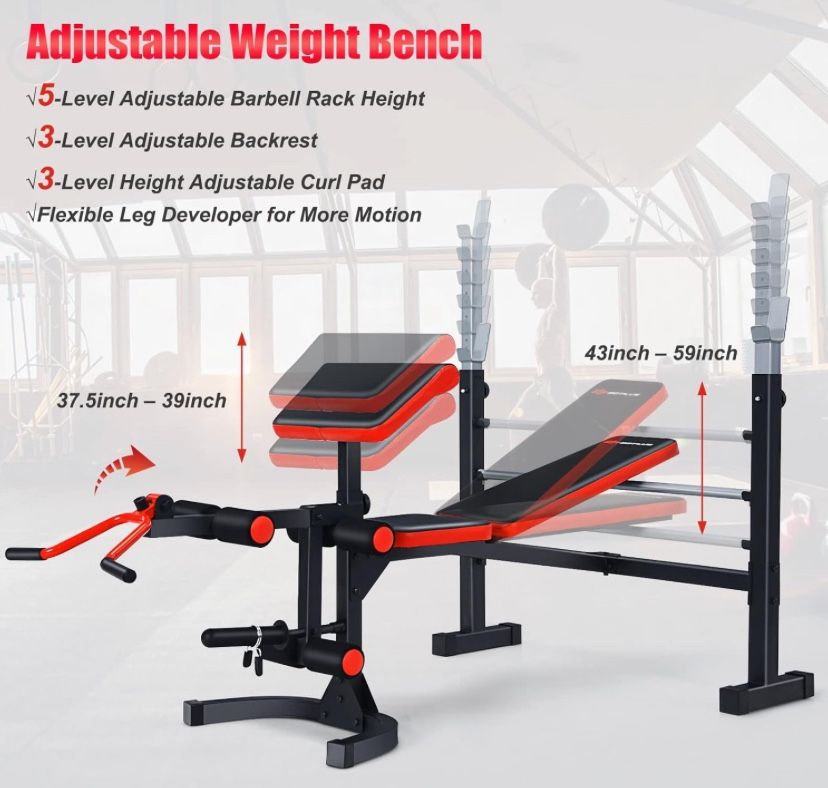 Multi-function Bench Press Set with Squat Rack,