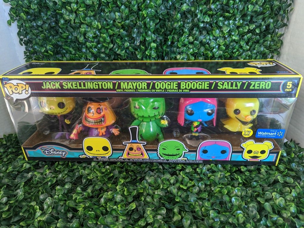 Funko Pop Disney Nightmare Before Christmas Jack Skellington Mayor Oogie Boogie Sally Zero 5 Pack Glow In The Dark Walmart Exclusive 
