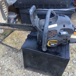 Pulon 28 In Chainsaw Used 2 Times Runs Great With Case  And Warranty 
