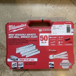 Milwaukee-1/4Drive Ratchet and socket  50-Piece