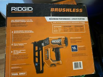New Cordless 18vRigid Straight Finish Nailer 16ga