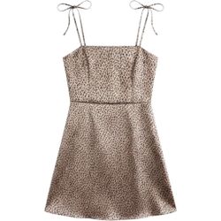 Lola Grace Cheetah Print Silky Slip Dress Y2K Indie Sleaze Goth Prowl Mob Wife