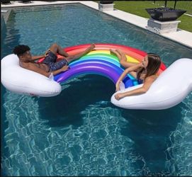 Member'S Mark Two-Person Rainbow Float| Big Size Holds 2 People | 2 Person Capacity (BRAND NEW)