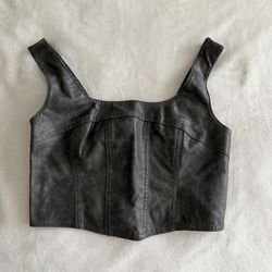 Faux leather top