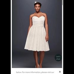 Ivory A-line tea length wedding dress plus size 24 with veil