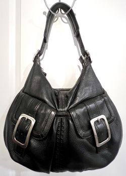 🔥COLE HAAN Y2K Large Black Hobo Leather Shoulder Bag
