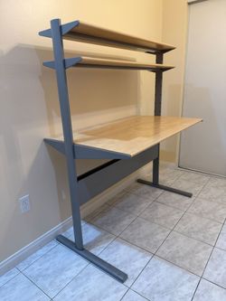 Computer Desk with Upper Shelves